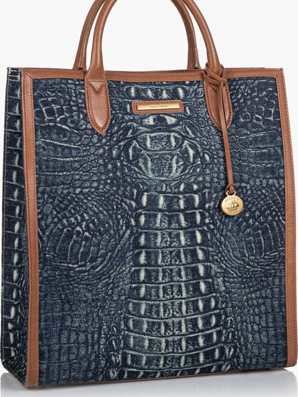 NWT Brahmin Monique Quinze Denim Tote - Picture 4 of 4